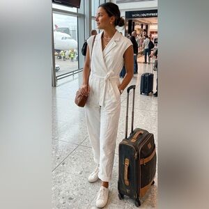 Anthropologie ELIZA Cream Jumpsuit 6